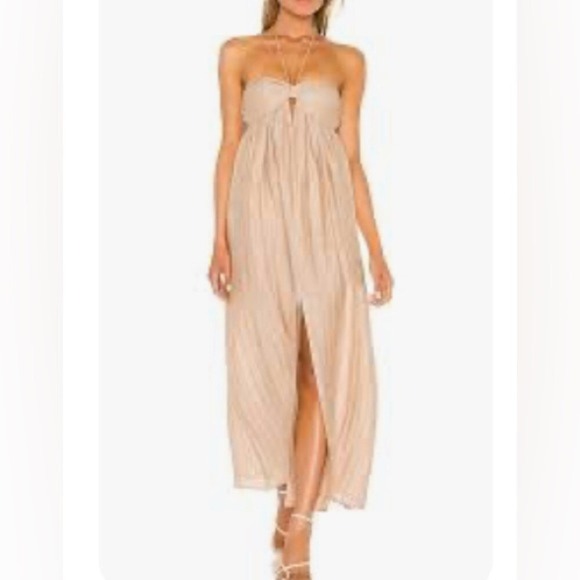 L'Academie Dresses & Skirts - NWT L'Academie The Jolena Maxi Dress in Wheat‎ Brown size small